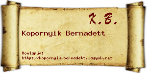 Kopornyik Bernadett névjegykártya